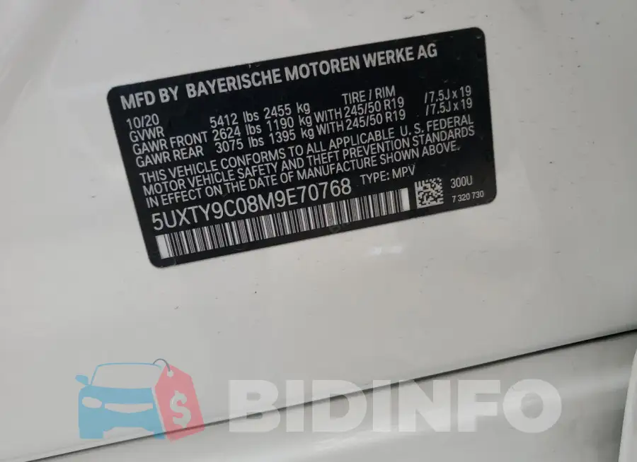 5UXTY9C08M9E70768 Photo# 14