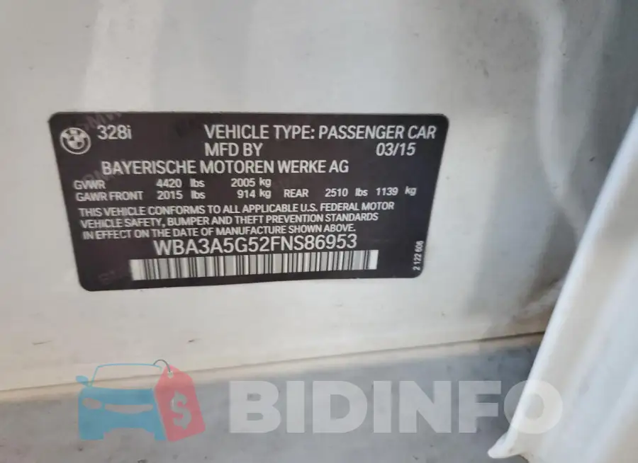 WBA3A5G52FNS86953 Photo# 12