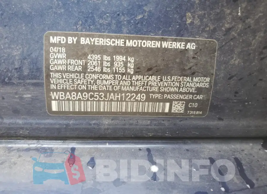 WBA8A9C53JAH12249 Photo# 12