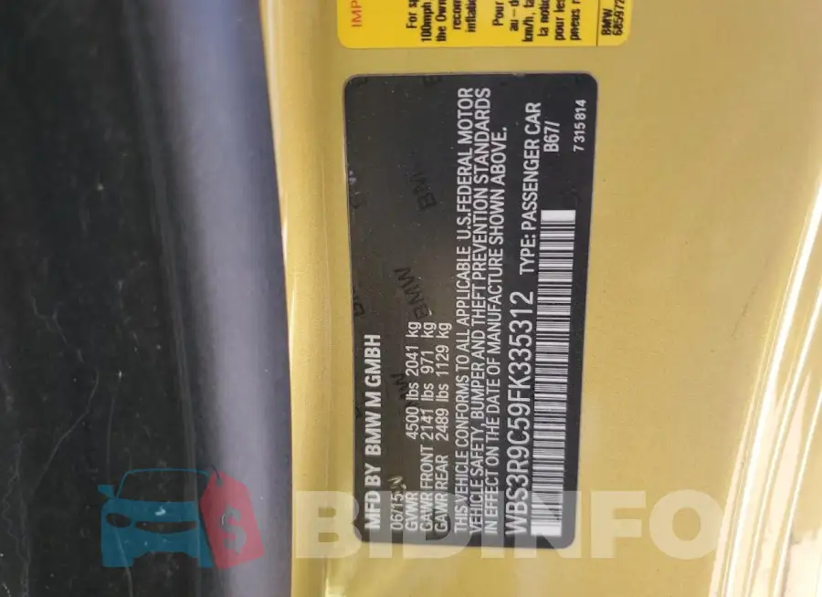 WBS3R9C59FK335312 Photo# 12