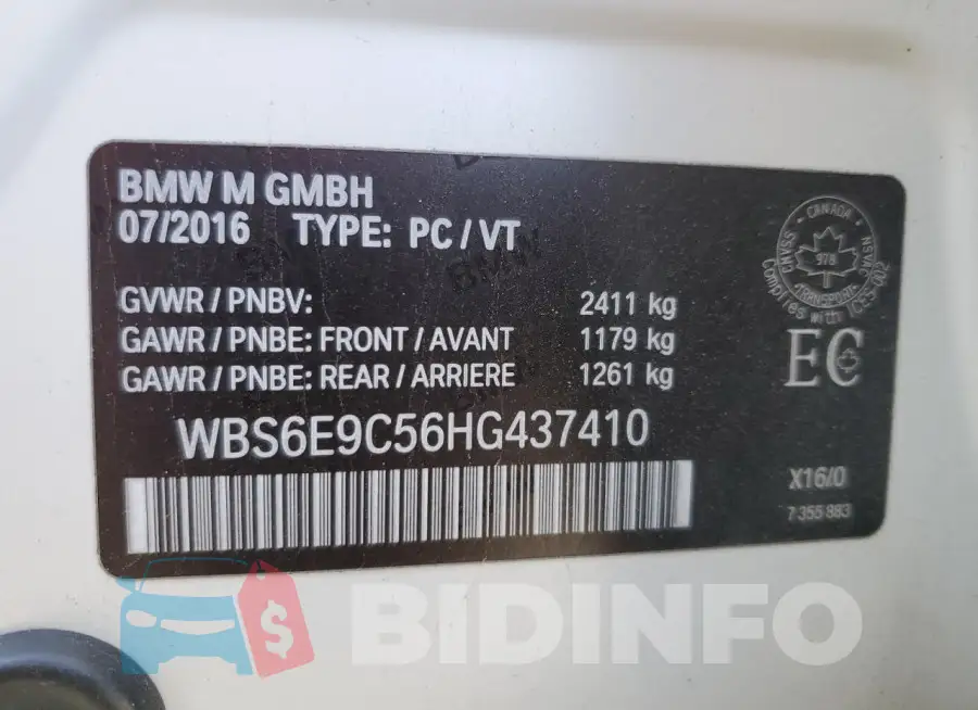 WBS6E9C56HG437410 Photo# 13