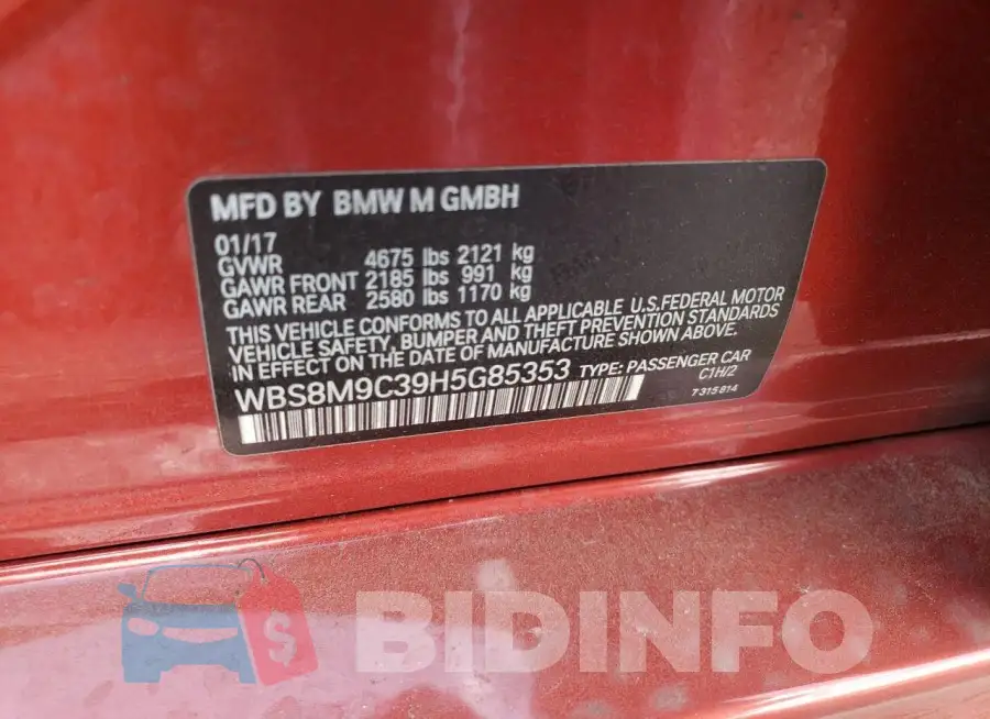 WBS8M9C39H5G85353 Photo# 12
