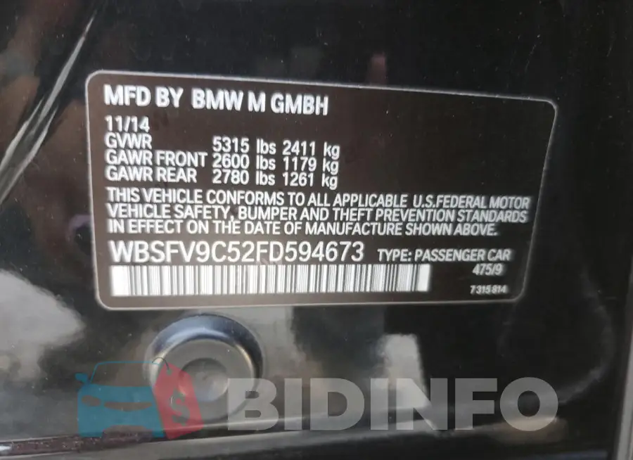 WBSFV9C52FD594673 Photo# 13