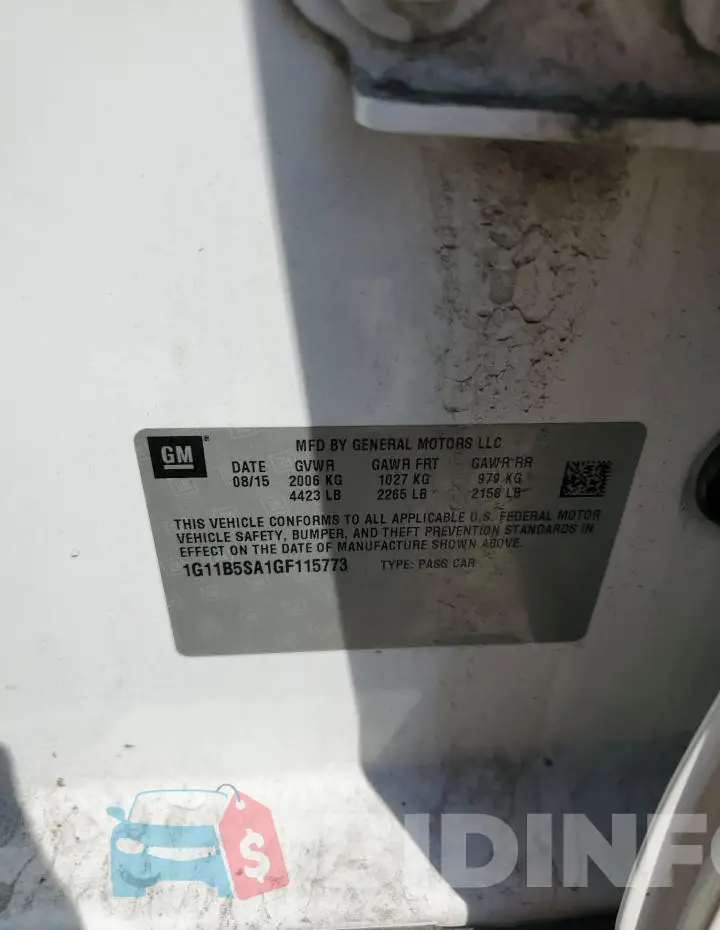 1G11B5SA1GF115773 Photo# 12