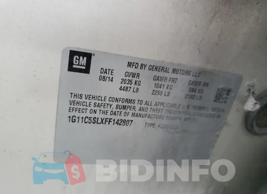 1G11C5SLXFF142807 Photo# 13