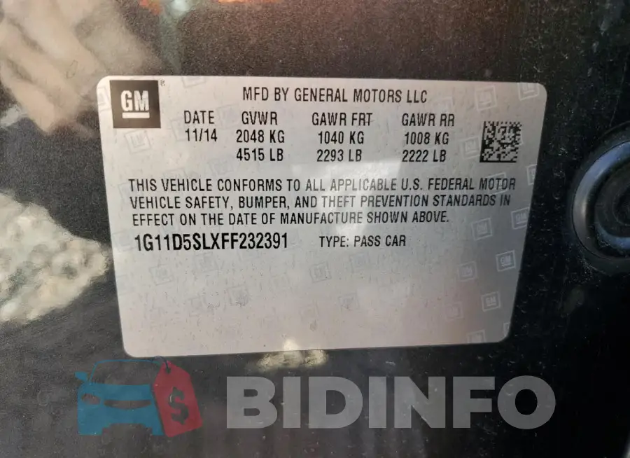 1G11D5SLXFF232391 Photo# 12