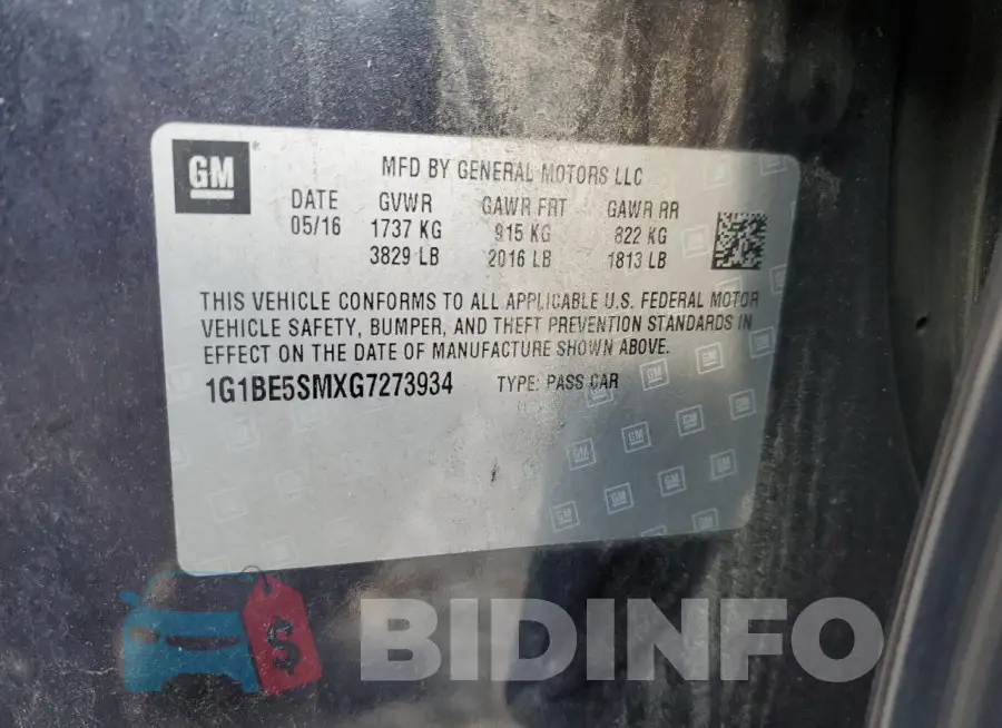1G1BE5SMXG7273934 Photo# 13