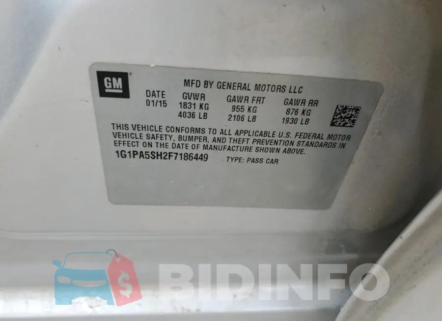 1G1PA5SH2F7186449 Photo# 12
