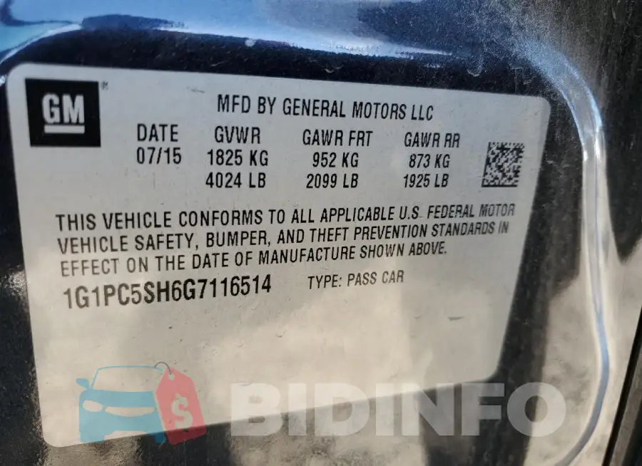1G1PC5SH6G7116514 Photo# 13