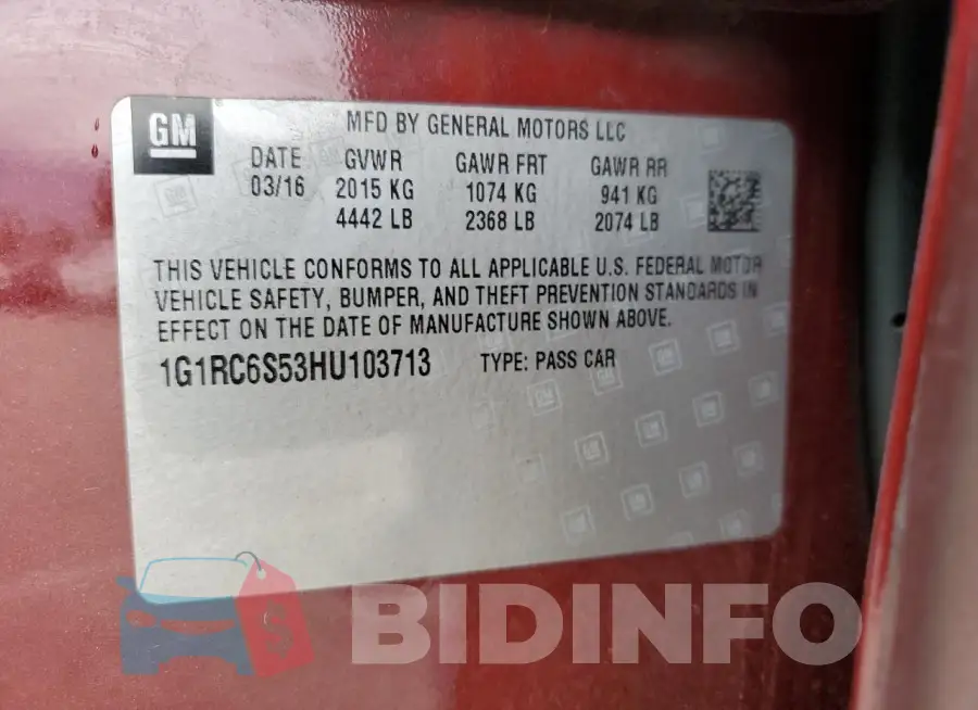 1G1RC6S53HU103713 Photo# 13
