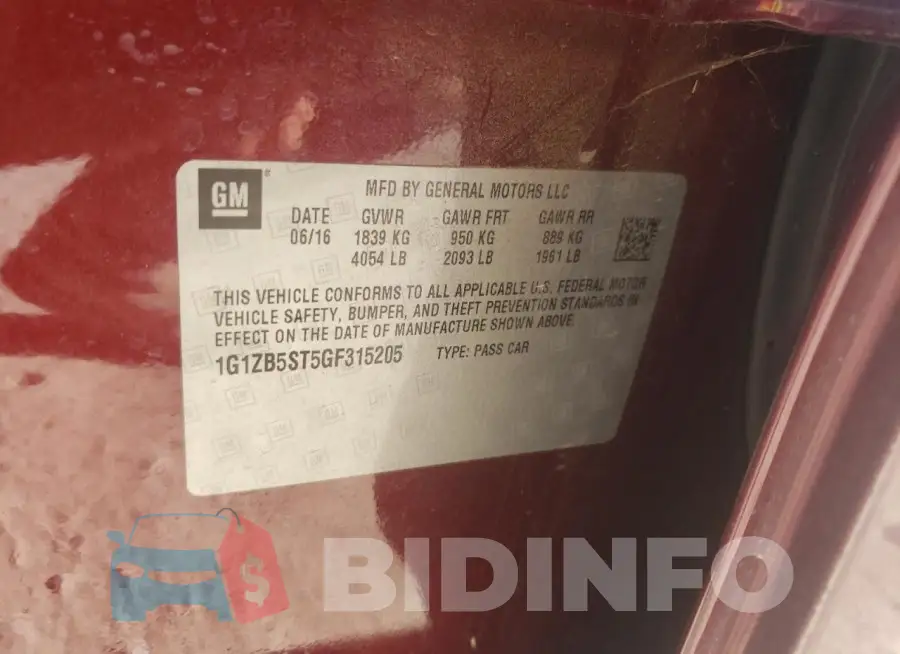 1G1ZB5ST5GF315205 Photo# 13
