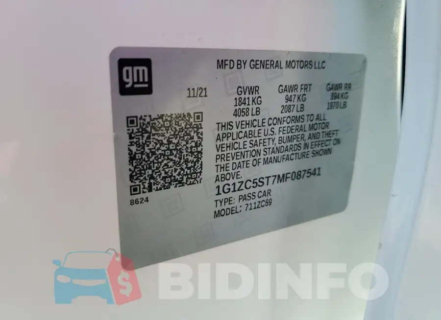 1G1ZC5ST7MF087541 Photo# 12