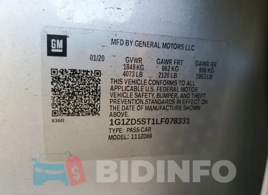 1G1ZD5ST1LF078331 Photo# 12