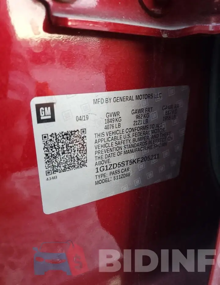 1G1ZD5ST5KF205211 Photo# 12