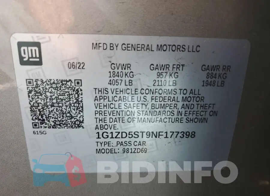 1G1ZD5ST9NF177398 Photo# 12
