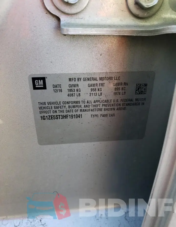 1G1ZE5ST3HF191041 Photo# 12