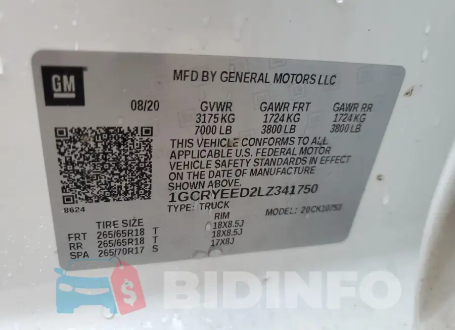 1GCRYEED2LZ341750 Photo# 12