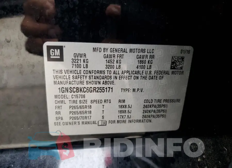 1GNSCBKC6GR255171 Photo# 13