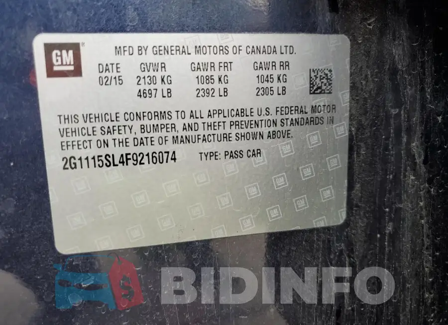2G1115SL4F9216074 Photo# 12