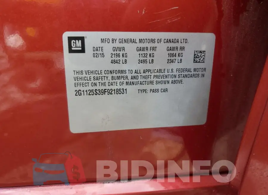 2G1125S39F9218531 Photo# 12