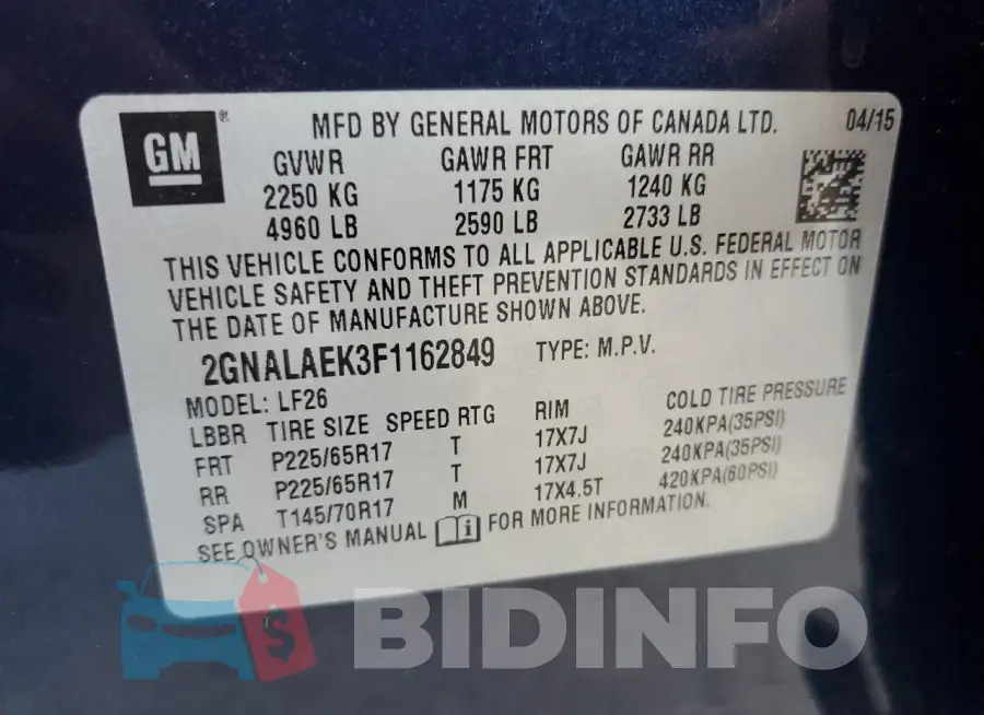 2GNALAEK3F1162849 Photo# 13