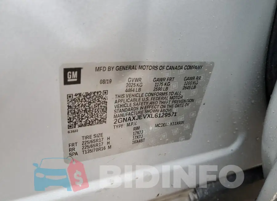 2GNAXJEVXL6129571 Photo# 13