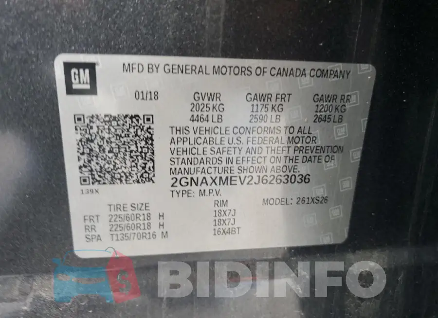 2GNAXMEV2J6263036 Photo# 12