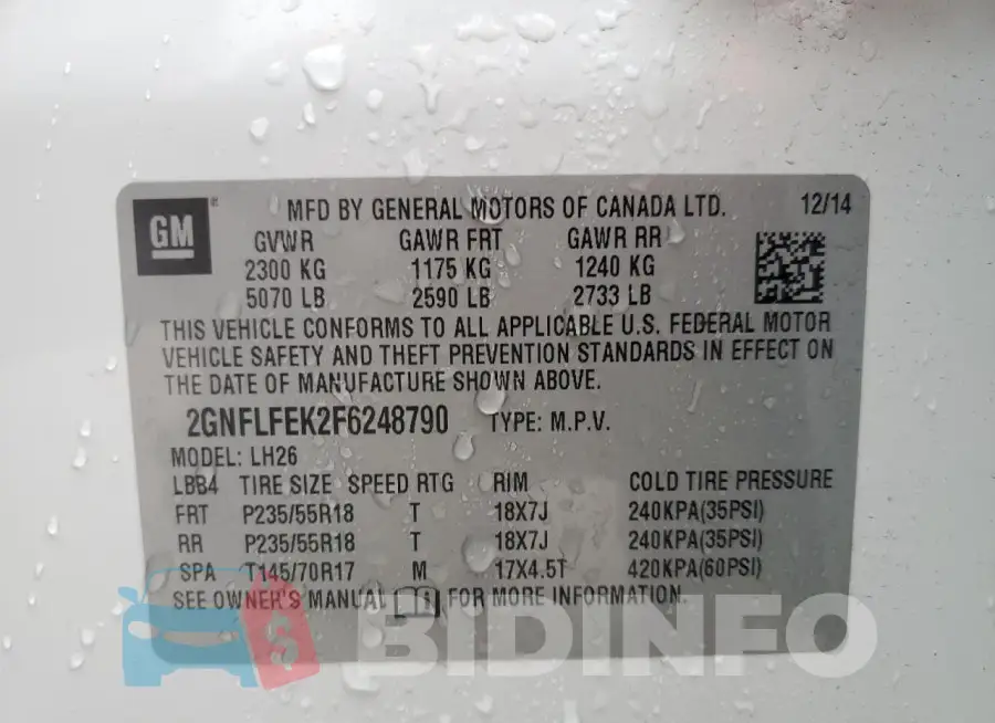 2GNFLFEK2F6248790 Photo# 13