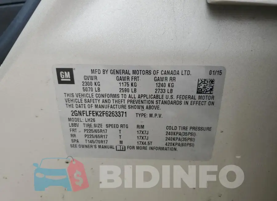 2GNFLFEK2F6263371 Photo# 13