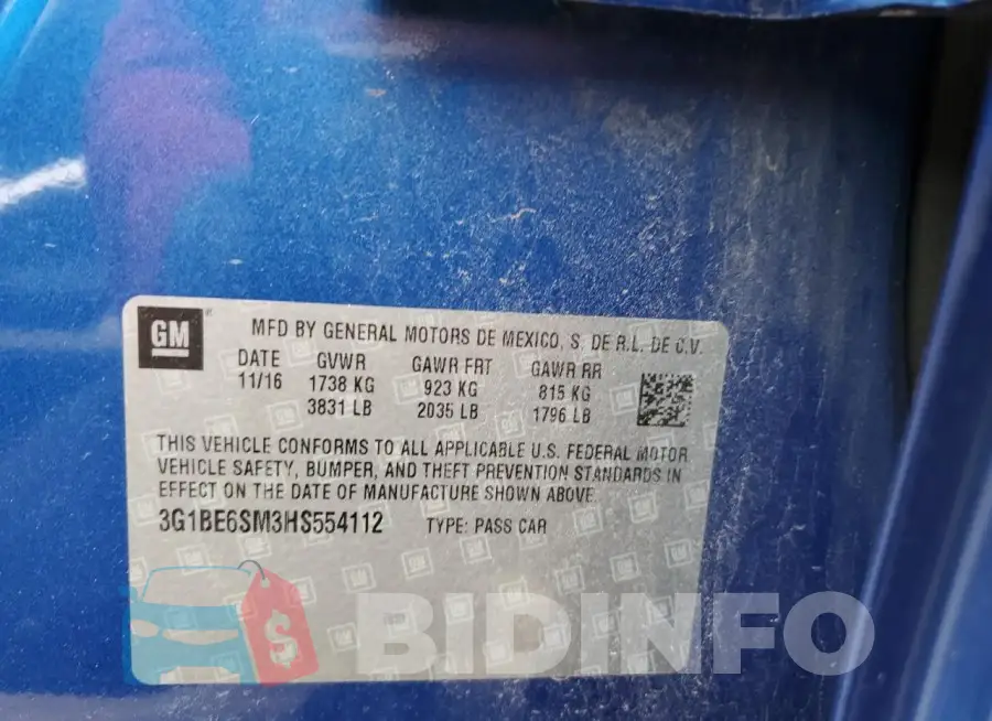 3G1BE6SM3HS554112 Photo# 10