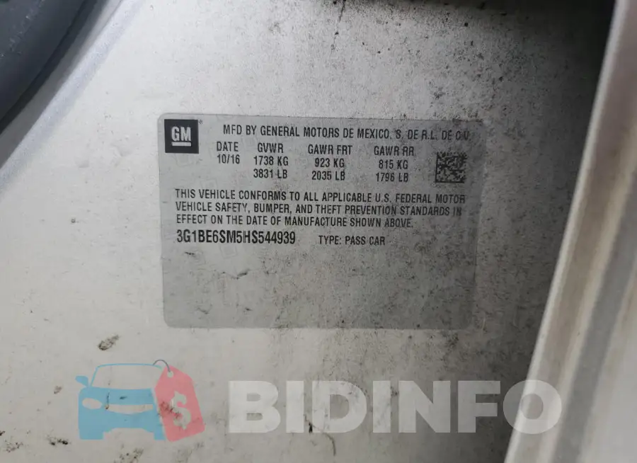 3G1BE6SM5HS544939 Photo# 13
