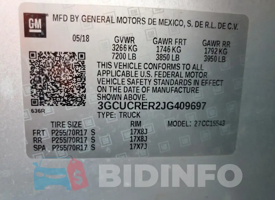 3GCUCRER2JG409697 Photo# 12