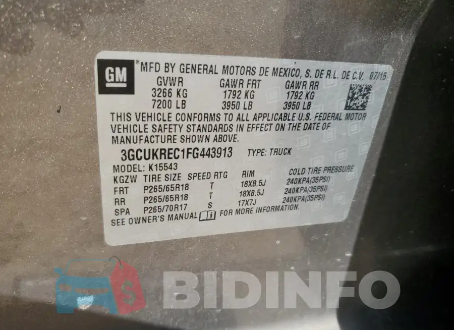3GCUKREC1FG443913 Photo# 12