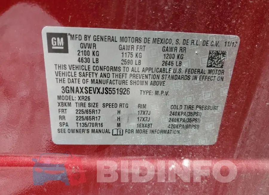 3GNAXSEVXJS551926 Photo# 14