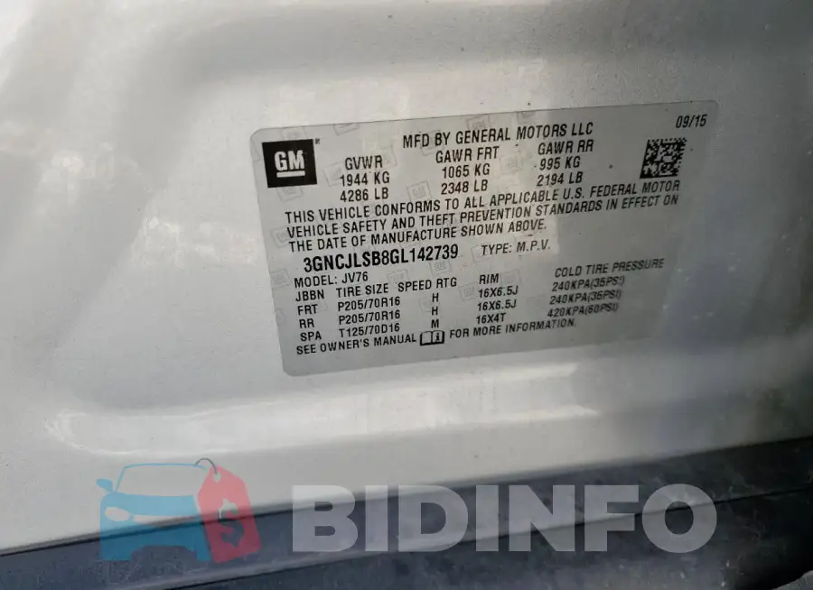 3GNCJLSB8GL142739 Photo# 13