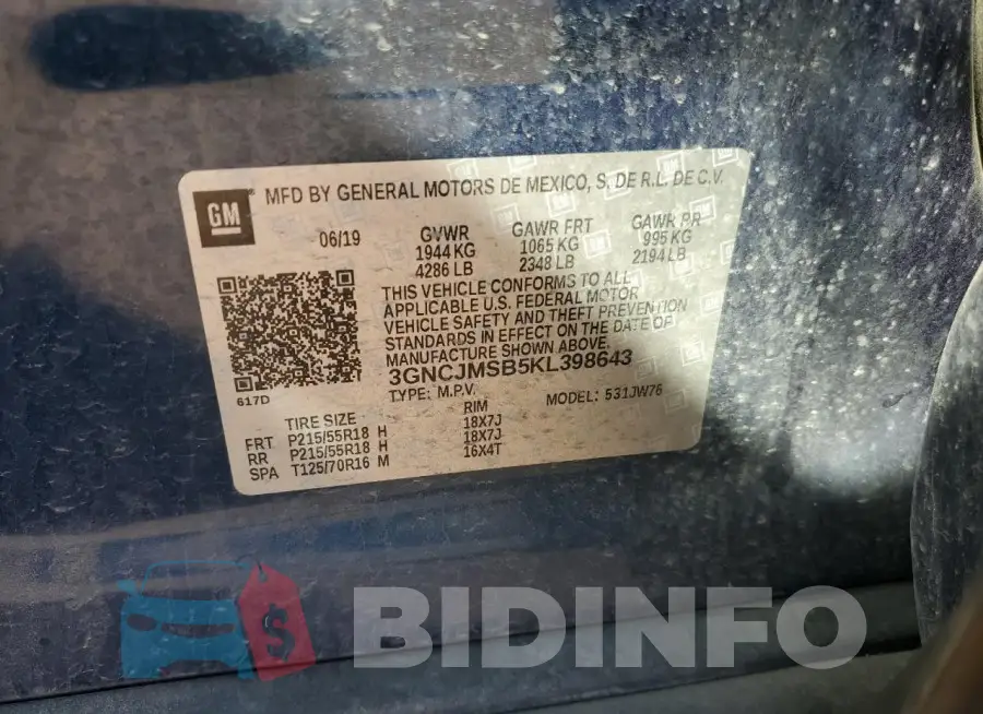 3GNCJMSB5KL398643 Photo# 13