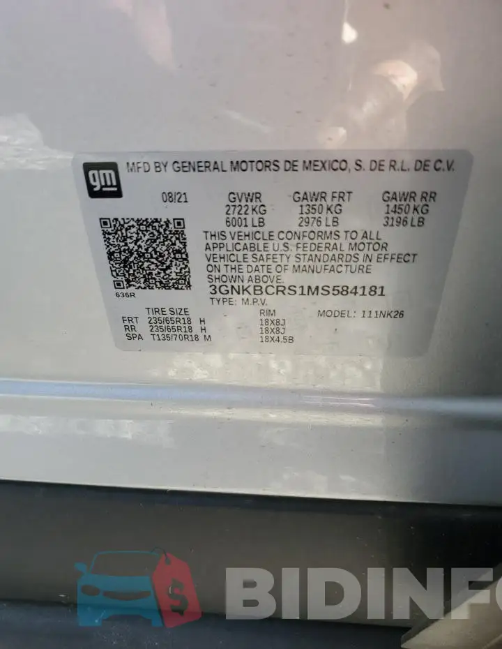 3GNKBCRS1MS584181 Photo# 13