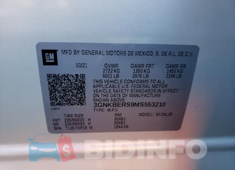 3GNKBERS9MS553210 Photo# 14
