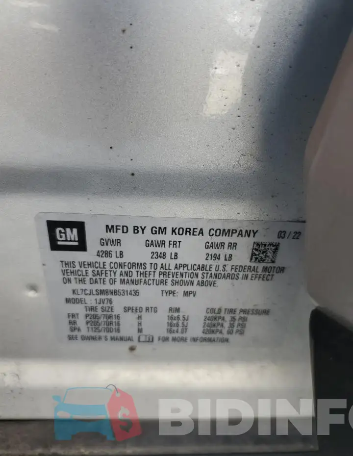 KL7CJLSM8NB531435 Photo# 12