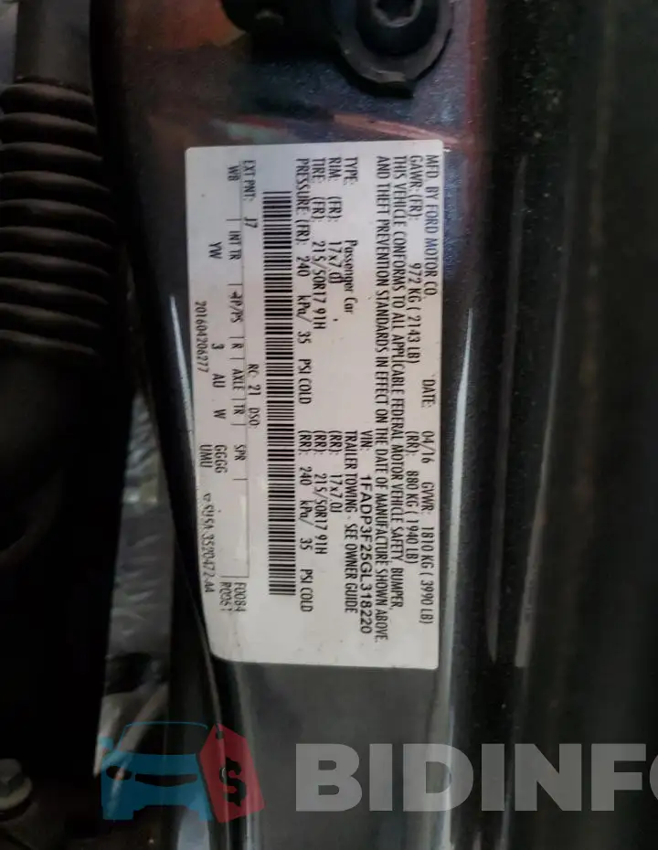 1FADP3F25GL318220 Photo# 12