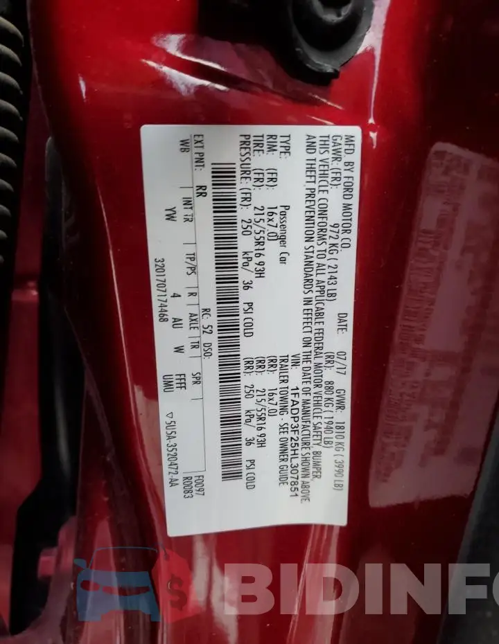 1FADP3F25HL307851 Photo# 13