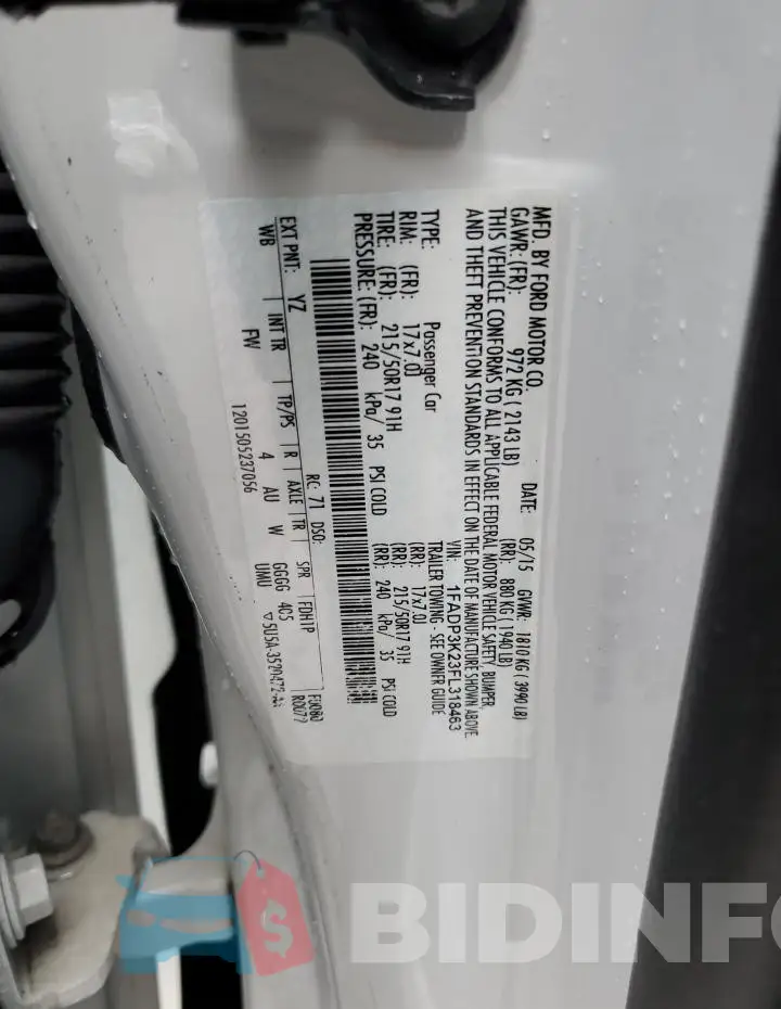 1FADP3K23FL318463 Photo# 12