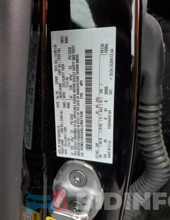 1FMCU9G64LUB61508 Photo# 13