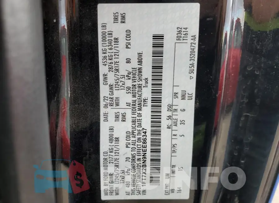 1FT7X2BN9NEE86347 Photo# 12