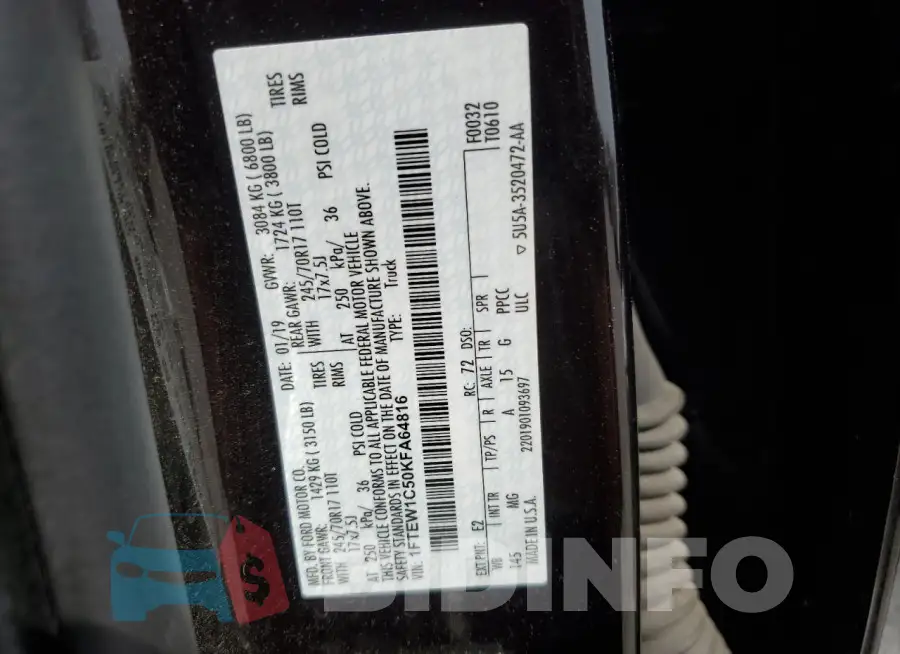 1FTEW1C50KFA64816 Photo# 12