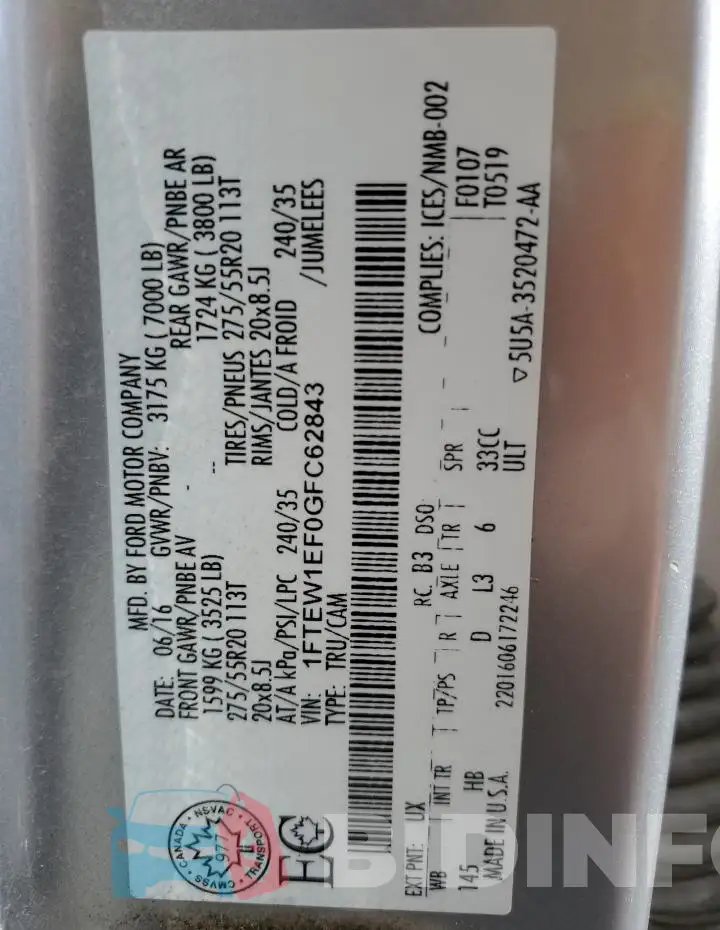1FTEW1EF0GFC62843 Photo# 12