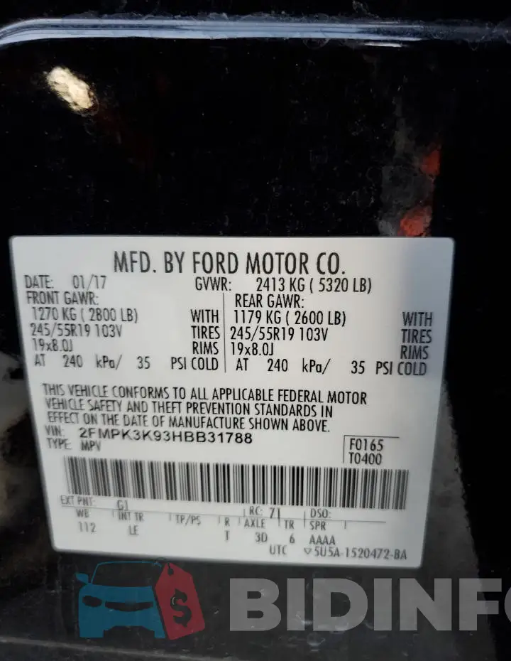 2FMPK3K93HBB31788 Photo# 14