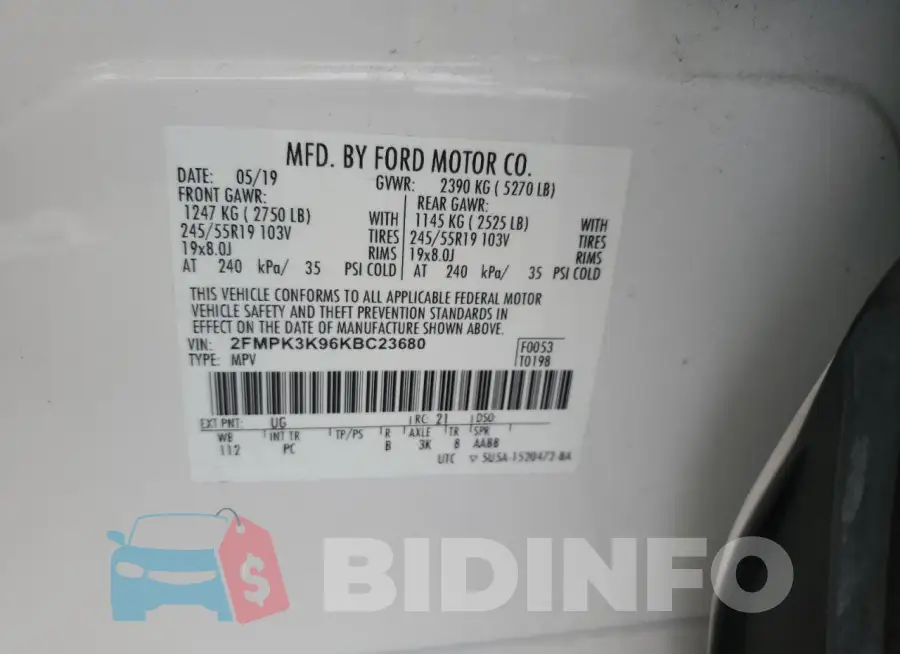 2FMPK3K96KBC23680 Photo# 13