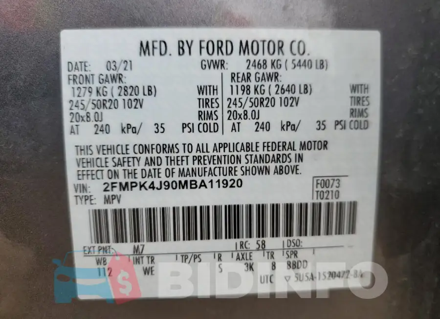 2FMPK4J90MBA11920 Photo# 13