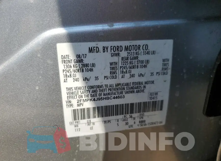 2FMPK4J95HBC44603 Photo# 12